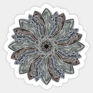 Taco Shell Mandala - black & white version Sticker